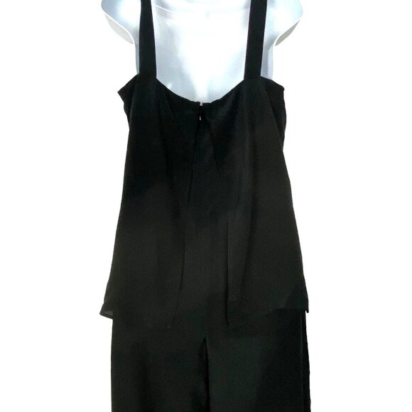 THEORY Women 100% Silk Dinnlean Mosaic Jumpsuit Sleeveless Sz 10 Black 68-10 - Picture 5 of 15